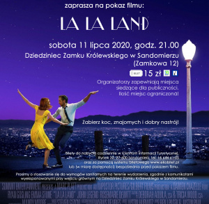 Kino plenerowe pod gwiazdami. Pokaz filmu La La Land / zmiana miejsca