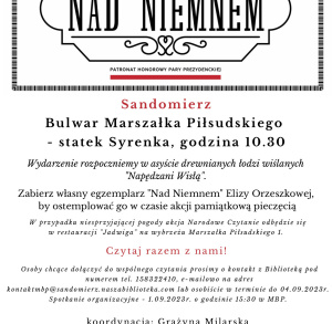 Narodowe Czytanie 2023: "Nad Niemnem" Elizy Orzeszkowej