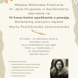 Spotkanie z poezją Marii Pawlikowskiej-Jasnorzewskiej