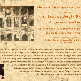 Koncert Sergio Bettsa "Rzymskie wakacje" 10 sierpnia 2025