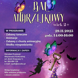 Andrzejkowe Bale dla dzieci i dorosłych w Ośrodek Promocji Aktywności Kulturalnej!