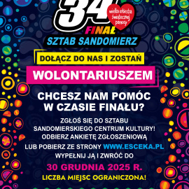 Nabór wolontariuszy do 34. Finału Wielkiej Orkiestry Świątecznej Pomocy RUSZAMY!