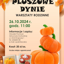 Pluszowe dynie - warsztaty rodzinne