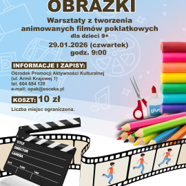 „Ruchome obrazki” – warsztaty animacji poklatkowej dla dzieci w wieku 9+